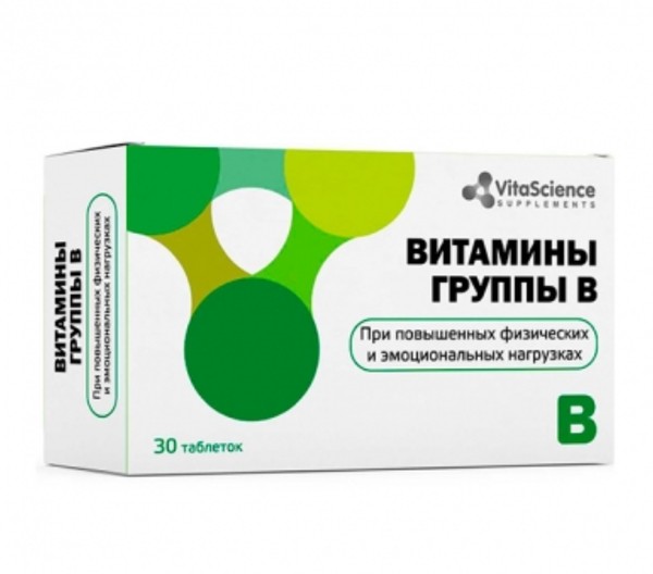 VITALIFE/VITASCIENCE ВИТАМИНЫ ГРУППЫ B ТАБЛЕТКИ  0,44 Г №30