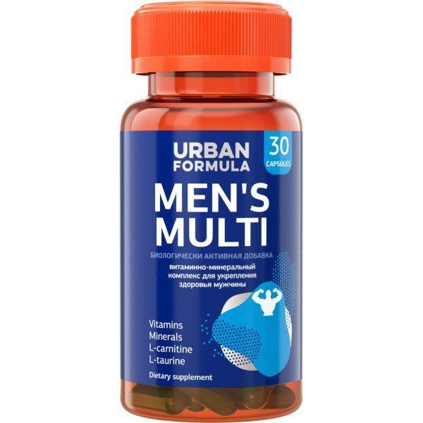 URBAN FORMULA MULTI MENS/ВИТАМИННО-МИНЕРАЛЬНЫЙ КОМПЛЕКС ОТ A ДО ZN Д/МУЖЧИН КАПСУЛЫ  0,58 Г №30