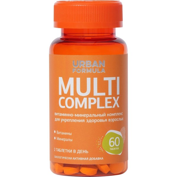 URBAN FORMULA MULTI/ВИТАМИННО-МИНЕРАЛЬНЫЙ КОМПЛЕКС ОТ A ДО ZN ТАБЛЕТКИ  0,63 Г №60