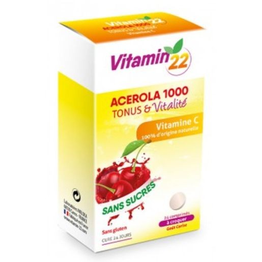 VITAMIN-22 АЦЕРОЛА 1000 ТАБЛЕТКИ ЖЕВАТЕЛЬНЫЕ  2 Г №24