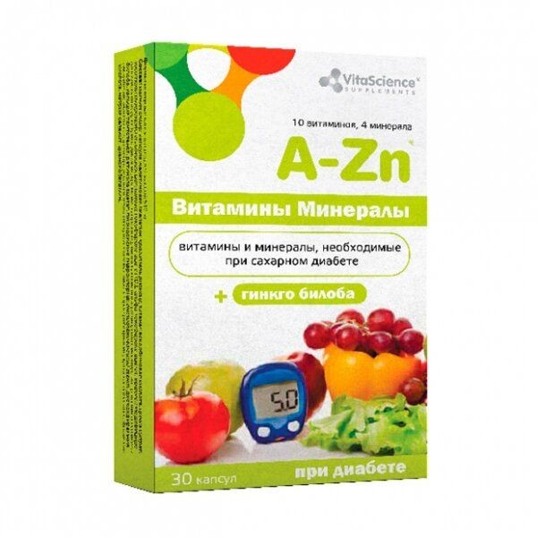 VITALIFE/VITASCIENCE ВИТАМИННО-МИНЕРАЛЬНЫЙ КОМПЛЕКС ОТ A ДО ZN ПРИ САХАРНОМ ДИАБЕТЕ КАПСУЛЫ    №30