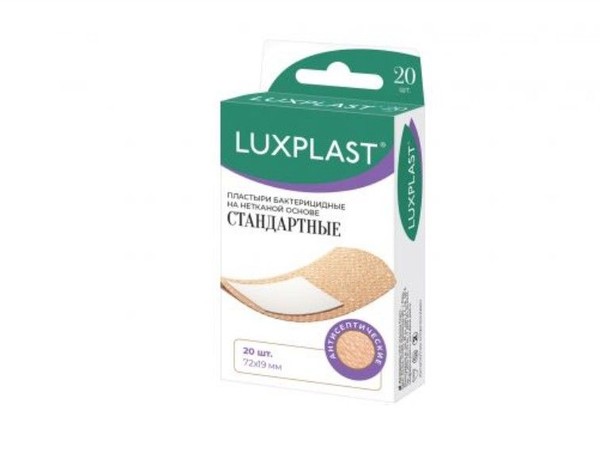 LUXPLAST ПЛАСТЫРЬ СТАНДАРТ НЕТКАН ОСНОВА ТЕЛЕС 19 Х 72 ММ ПЛАСТЫРЬ   №20
