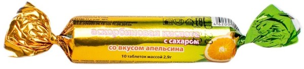 АСКОРБИНОВАЯ КИСЛОТА С САХАРОМ ЭКО ТАБЛЕТКИ ЖЕВАТЕЛЬНЫЕ [АПЕЛЬСИН]  2,9 Г №10