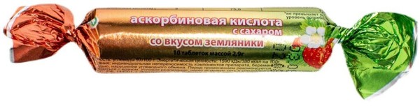 АСКОРБИНОВАЯ КИСЛОТА С САХАРОМ ЭКО ТАБЛЕТКИ ЖЕВАТЕЛЬНЫЕ [ЗЕМЛЯНИКА]  2,9 Г №10