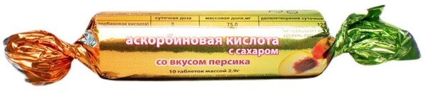 АСКОРБИНОВАЯ КИСЛОТА С САХАРОМ ЭКО ТАБЛЕТКИ ЖЕВАТЕЛЬНЫЕ [ПЕРСИК]  2,9 Г №10