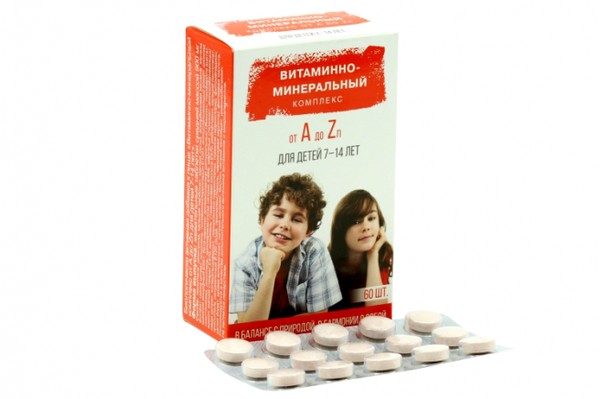 ВТФ ВИТАМИННО-МИНЕРАЛЬНЫЙ КОМПЛЕКС ОТ A ДО ZN Д/ДЕТЕЙ 7-14 ЛЕТ ТАБЛЕТКИ ЖЕВАТЕЛЬНЫЕ  0,9 Г №60