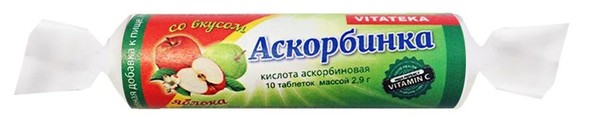 VITATEKA/ВИТАТЕКА АСКОРБИНКА С САХАРОМ ТАБЛЕТКИ [ЯБЛОКО]  2,9 Г №10