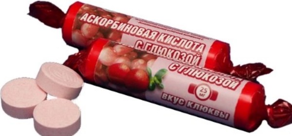 АСКОРБИНОВАЯ КИСЛОТА С ГЛЮКОЗОЙ ГЛЕНВИТОЛ ТАБЛЕТКИ ЖЕВАТЕЛЬНЫЕ [КЛЮКВА] 25 МГ 3 Г №10