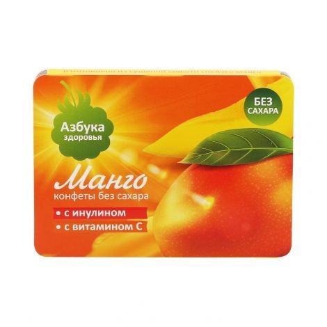 АЗБУКА ЗДОРОВЬЯ КОНФЕТЫ ФРУКТОВАЯ МЯКОТЬ МАНГО БЕЗ САХАРА ТАБЛЕТКИ ЖЕВАТЕЛЬНЫЕ  12 Г №1