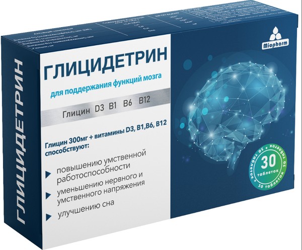МИОФАРМ ГЛИЦИДЕТРИН ФОРТЕ ТАБЛЕТКИ ДЛЯ РАССАСЫВАНИЯ  600 МГ №30