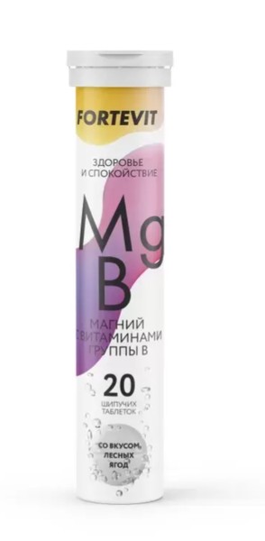 FORTEVIT/ФОРТЕВИТ МАГНИЙ В6 ТАБЛЕТКИ ШИПУЧИЕ 3,8 Г №20