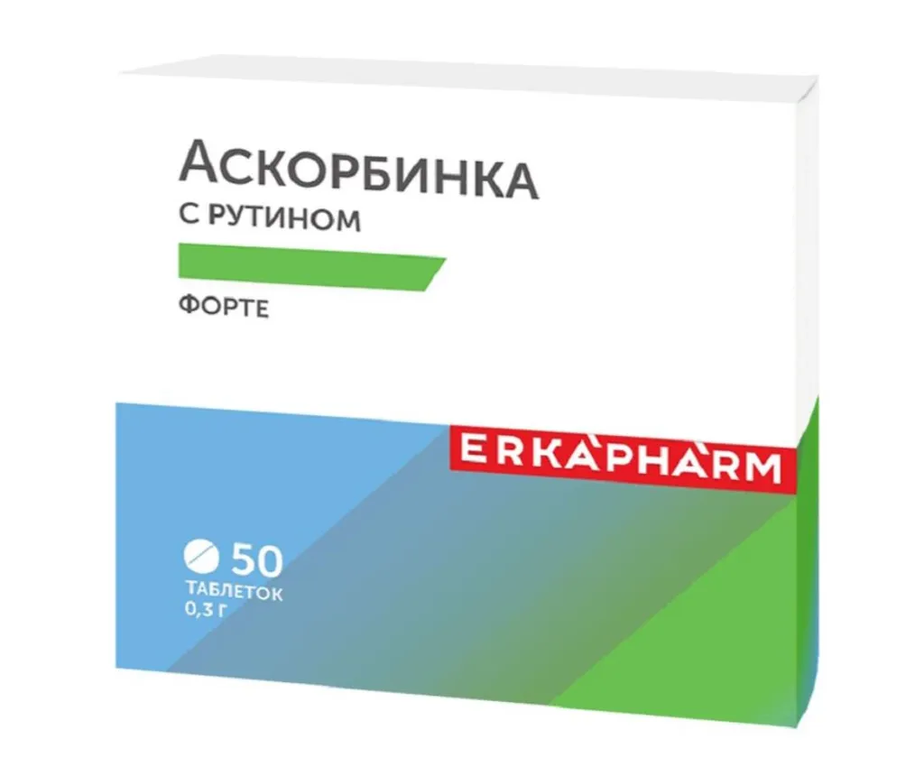 ЭРКАФАРМ АСКОРБИНКА ФОРТЕ С РУТИНОМ ТАБЛЕТКИ    №50
