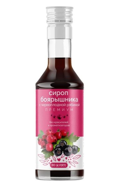 BIOFORTE/BIO FORTE СИРОП БОЯРЫШНИКА С ЧЕРНОПЛОДОЙ РЯБИНОЙ СИРОП  250 МЛ №1