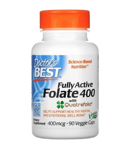 DOCTORS BEST ФОЛИЕВАЯ КИСЛОТА С ВИТАМИНОМ С (FULLY ACTIVE FOLATE 400) КАПСУЛЫ 400 МКГ   №90