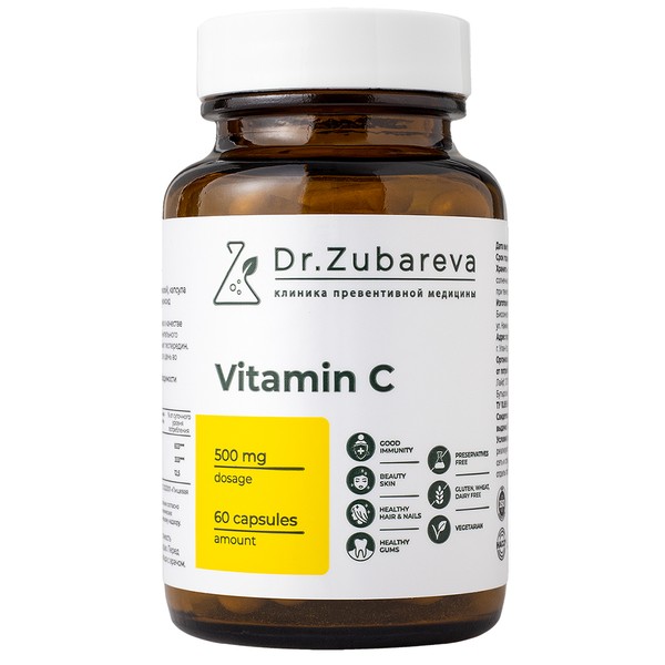 DR. ZUBAREVA ВИТАМИН C КАПСУЛЫ 500 МГ 0,75 Г №60