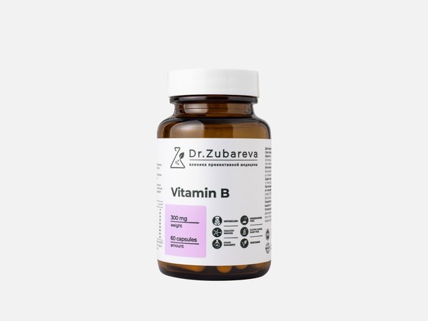 DR. ZUBAREVA ВИТАМИНЫ ГРУППЫ B КАПСУЛЫ  0,3 Г №60