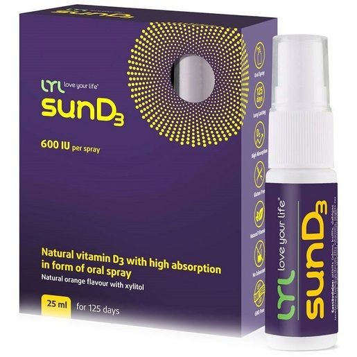 LYL SUN D3 НАТУРАЛЬНЫЙ ВИТАМИН СПРЕЙ ПОДЪЯЗЫЧНЫЙ ДОЗИРОВАННЫЙ 600 МЕ 25 МЛ №1