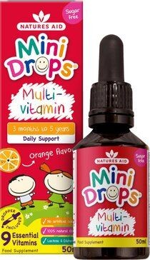 NATURES AID MINI DROPS МУЛЬТИВИТАМИН КАПЛИ ДЛЯ ПРИЕМА ВНУТРЬ [ДЛЯ ДЕТЕЙ]  50 МЛ №1
