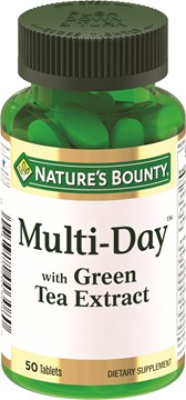 NATURES BOUNTY МУЛЬТИДЭЙ МУЛЬТИВИТАМИННЫЙ КОМПЛЕКС С ЗЕЛЕНЫМ ЧАЕМ ТАБЛЕТКИ    №50