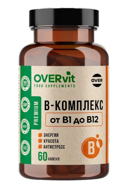 OVERVIT В-КОМПЛЕКС OVER КАПСУЛЫ  0,44 Г №60