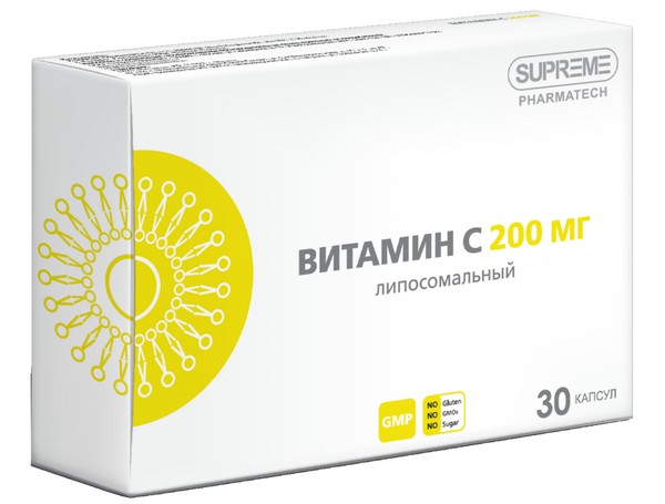 SUPREME ВИТАМИН С ЛИПОСОМАЛЬНЫЙ КАПСУЛЫ 200 МГ 548 МГ №30