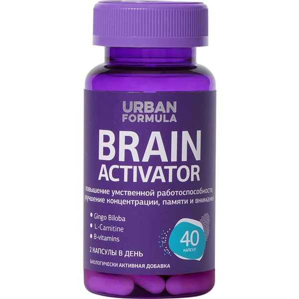 URBAN FORMULA BRAIN ACTIVATOR/ФОКУСБРЕЙНЕР КАПСУЛЫ  0,8 Г №40