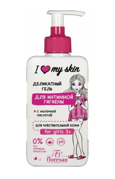 ФЛОРЕСАН I LOVE MY SKIN ГЕЛЬ ДЛЯ ИНТИМНОЙ ГИГИЕНЫ ДЕЛИКАТНЫЙ 3+ (Ф-490) КОСМЕТИЧЕСКИЙ ГЕЛЬ 250 МЛ №1