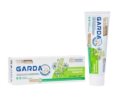 GARDA BABY FIRST TOOTH ЗУБНАЯ ПАСТА ДЕТСКАЯ (0-3 ЛЕТ) БЕРЕЖНАЯ ЗАЩИТА ЛИПОВЫЙ ЦВЕТ 40 МЛ ЗУБНАЯ ПАСТА ДЕТСКАЯ  48 Г №1