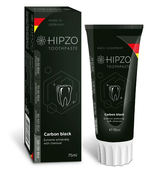 HIPZO З/ПАСТА CARBON BLACK ЭКСТРА-ОТБЕЛИВАЮЩАЯ С УГЛЕМ ЗУБНАЯ ПАСТА ОТБЕЛИВАЮЩАЯ  75 МЛ №1