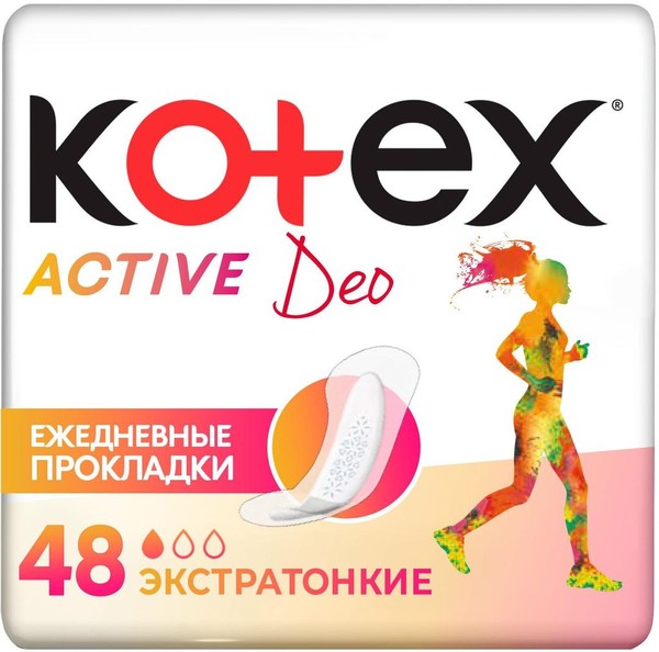 KOTEX ПРОКЛАДКИ ЕЖЕДНЕВНЫЕ АКТИВ ДЕО ПРОКЛАДКИ ЖЕНСКИЕ ГИГИЕНИЧЕСКИЕ ЕЖЕДНЕВНЫЕ №48