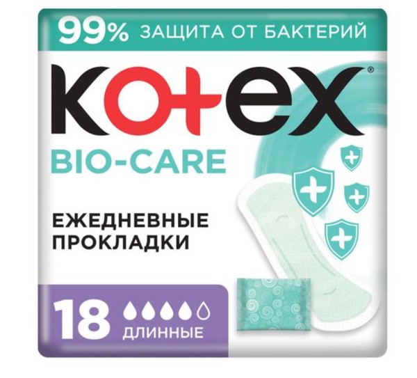 KOTEX ПРОКЛАДКИ ЕЖЕДНЕВНЫЕ ANTIBACTERIAL ДЛИННЫЕ ПРОКЛАДКИ ЖЕНСКИЕ ГИГИЕНИЧЕСКИЕ ЕЖЕДНЕВНЫЕ №18