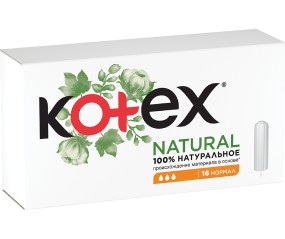 KOTEX ТАМПОНЫ NATURAL NORMAL ТАМПОНЫ ЖЕНСКИЕ ГИГИЕНИЧЕСКИЕ №16