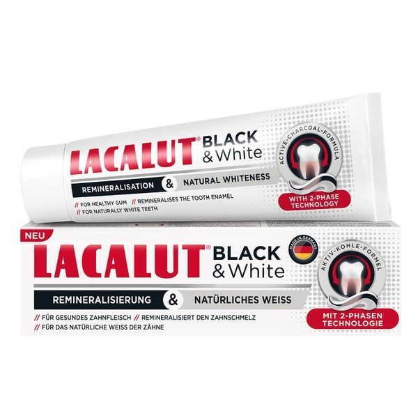LACALUT ЗУБНАЯ ПАСТА BLACK & WHITE ЗУБНАЯ ПАСТА ОТБЕЛИВАЮЩАЯ 75 МЛ №1