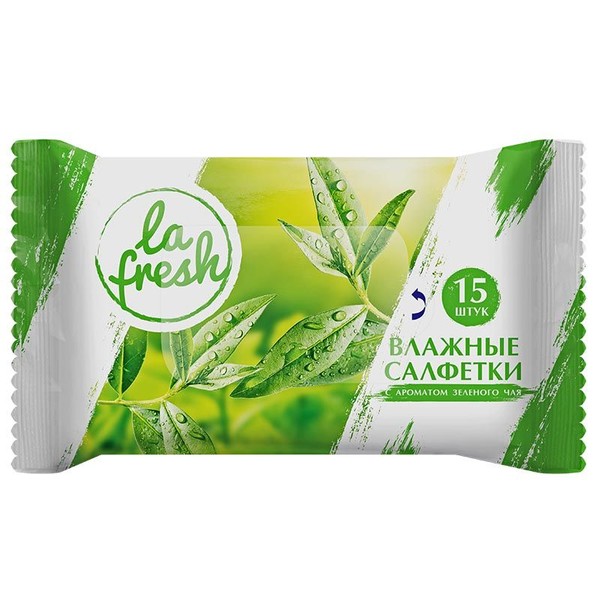 LA FRESH САЛФЕТКИ ВЛАЖНЫЕ ЗЕЛЕНЫЙ ЧАЙ САЛФЕТКИ ВЛАЖНЫЕ КОСМЕТИЧЕСКИЕ    №15