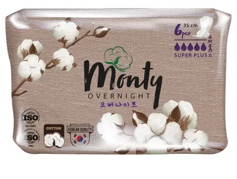 MONTY ULTRA SOFT OVERNIGHT ПРОКЛАДКИ ЖЕН ГИГИЕНИЧ ПРОКЛАДКИ ЖЕНСКИЕ ГИГИЕНИЧЕСКИЕ НОЧНЫЕ   №6