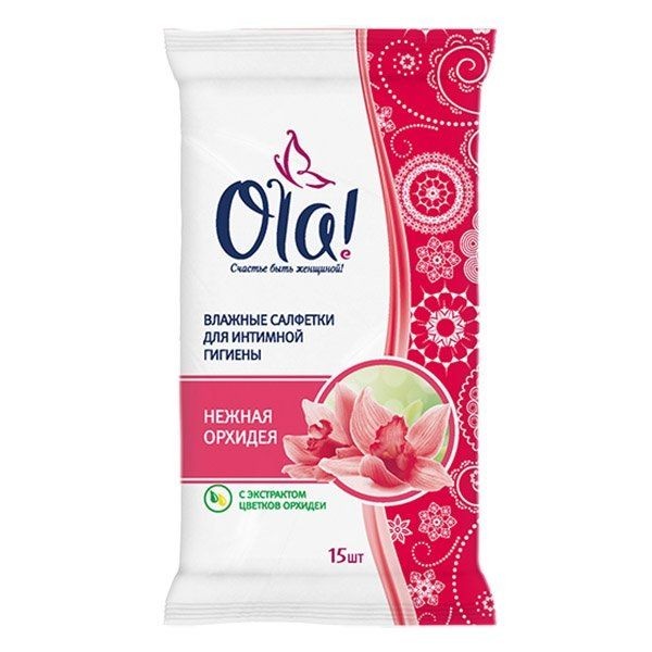 OLA САЛФЕТКИ ВЛАЖНЫЕ Д/ИНТИМНОЙ ГИГИЕНЫ НЕЖНАЯ ОРХИДЕЯ САЛФЕТКИ ВЛАЖНЫЕ КОСМЕТИЧЕСКИЕ    №15