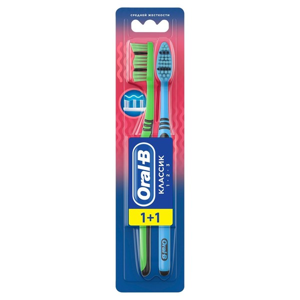 ORAL-B З/ЩЕТКА 1-2-3 40 СРЕДНЯЯ ЗУБНАЯ ЩЕТКА   №2