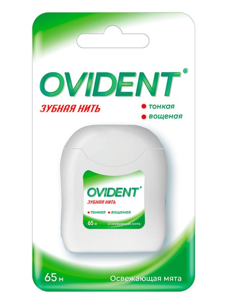 OVIDENT ЗУБНАЯ НИТЬ ТОНКАЯ ВОЩЕНАЯ 65 М ЗУБНАЯ НИТЬ   №1