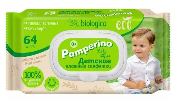 PAMPERINO ECO BIOLOGICO САЛФЕТКИ ВЛАЖНЫЕ ДЕТСКИЕ САЛФЕТКИ ВЛАЖНЫЕ ДЕТСКИЕ   №64