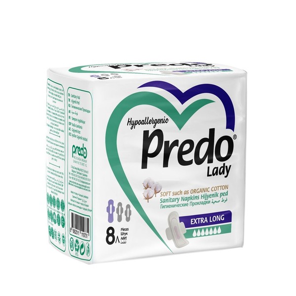 PREDO LADY ПРОКЛАДКИ ГИГИЕНИЧЕСКИЕ EXTRA LONG ПРОКЛАДКИ ЖЕНСКИЕ ГИГИЕНИЧЕСКИЕ    №8