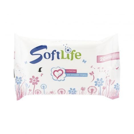 SOFTLIFE САЛФЕТКИ ВЛАЖНЫЕ Д/ИНТИМНОЙ ГИГИЕНЫ РОМАШКА САЛФЕТКИ ВЛАЖНЫЕ КОСМЕТИЧЕСКИЕ №20