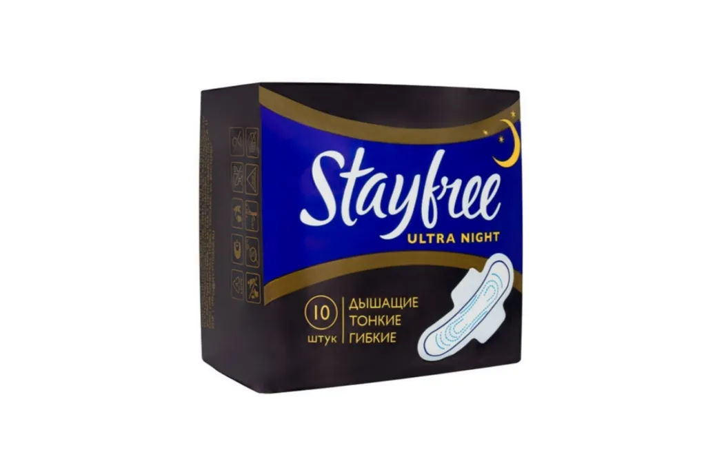 STAYFREE ПРОКЛАДКИ НОЧНЫЕ ULTRA NIGHT ПРОКЛАДКИ ЖЕНСКИЕ ГИГИЕНИЧЕСКИЕ    №10