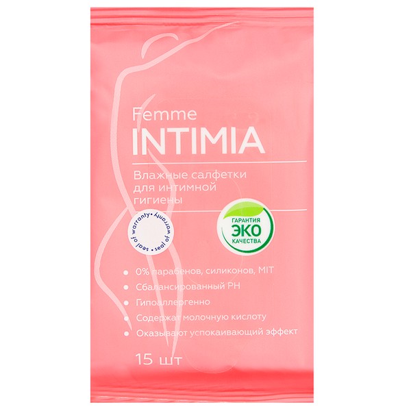 FEMME INTIMIA САЛФЕТКИ ВЛАЖНЫЕ ДЛЯ ИНТИМНОЙ ГИГИЕНЫ САЛФЕТКИ ВЛАЖНЫЕ КОСМЕТИЧЕСКИЕ   №15