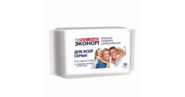 ЭКОНОМ SMART САЛФЕТКИ ВЛАЖНЫЕ УНИВЕРСАЛЬНЫЕ ДЛЯ ВСЕЙ СЕМЬИ САЛФЕТКИ ВЛАЖНЫЕ КОСМЕТИЧЕСКИЕ   №70
