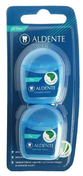 ALDENTE/АЛЬДЕНТЕ ЗУБНАЯ НИТЬ МЕНТОЛ ЗУБНАЯ НИТЬ 15 М №2
