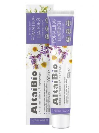 ALTAIBIO ЗУБНАЯ ПАСТА ОТБЕЛИВАЮЩАЯ РОМАШКА-ШАЛФЕЙ ЗУБНАЯ ПАСТА ОТБЕЛИВАЮЩАЯ 75 МЛ №1