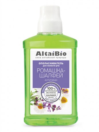 ALTAIBIO ОПОЛАСКИВАТЕЛЬ Д/РТА АНТИТАБАК РОМАШКА-ШАЛФЕЙ ОПОЛАСКИВАТЕЛЬ ДЛЯ ПОЛОСТИ РТА 400 МЛ №1