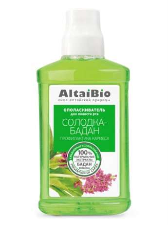 ALTAIBIO ОПОЛАСКИВАТЕЛЬ Д/РТА ПРОФИЛАКТИКА КАРИЕСА СОЛОДКА-БАДАН ОПОЛАСКИВАТЕЛЬ ДЛЯ ПОЛОСТИ РТА 400 МЛ №1
