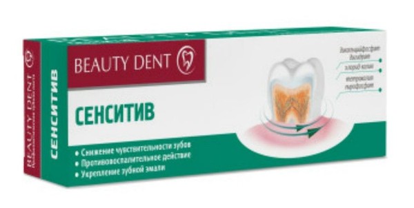 BEAUTY DENT ЗУБНАЯ ПАСТА СЕНСИТИВ ЗУБНАЯ ПАСТА ДЛЯ ЧУВСТВИТЕЛЬНЫХ ЗУБОВ 100 МЛ №1