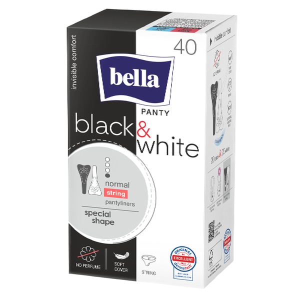 BELLA PANTY ПРОКЛАДКИ ЕЖЕДНЕВНЫЕ SLIM BLACK & WHITE ПРОКЛАДКИ ЖЕНСКИЕ ГИГИЕНИЧЕСКИЕ ЕЖЕДНЕВНЫЕ №40